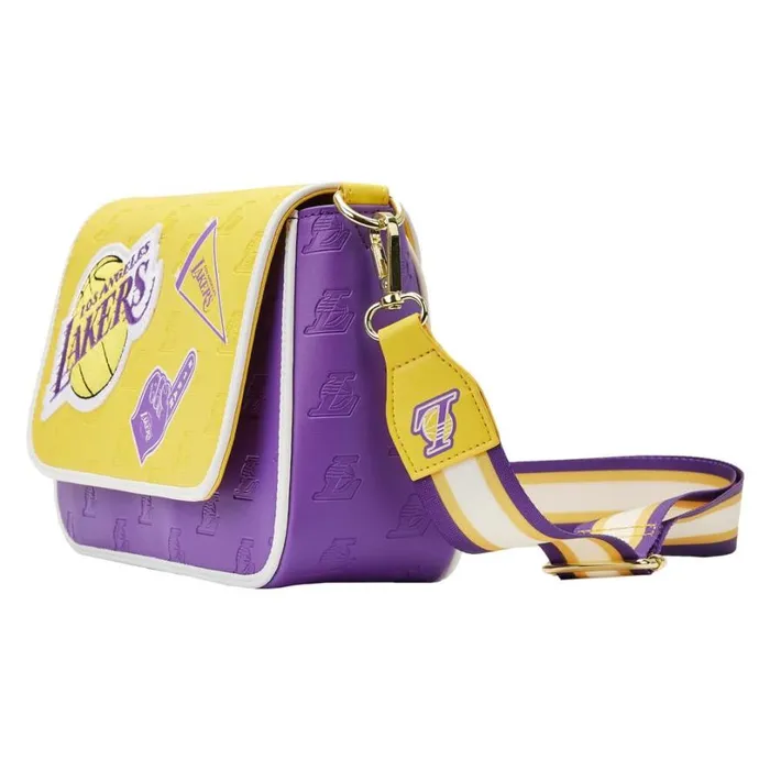 NBA Los Angeles Lakers Patch Icons Crossbody Bag Unisex Loungefly Crossbody Bags