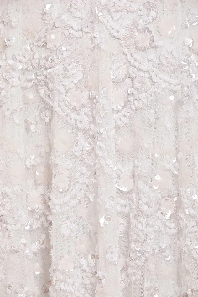 Needle and Thread Alina Sequin Ankle Gown White Women Exclusives