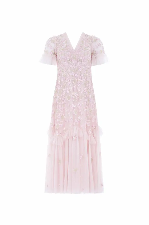 Needle and Thread Evening Primrose Ballerina Dress Pink Women Embroidered Dresses