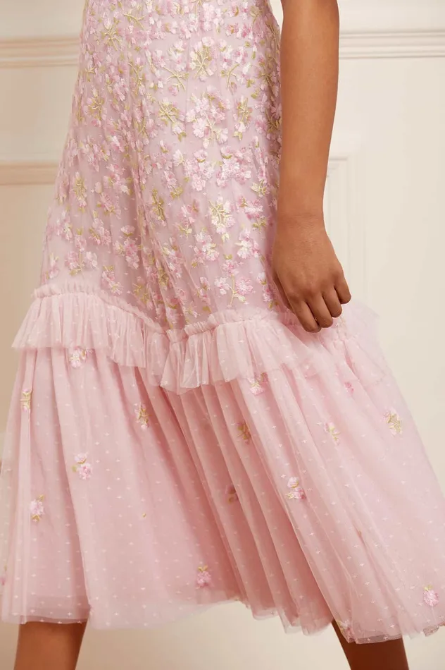 Needle and Thread Evening Primrose Ballerina Dress Pink Women Embroidered Dresses