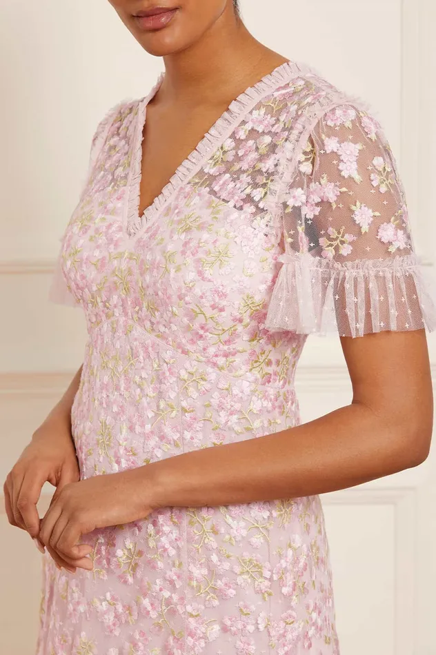 Needle and Thread Evening Primrose Ballerina Dress Pink Women Embroidered Dresses