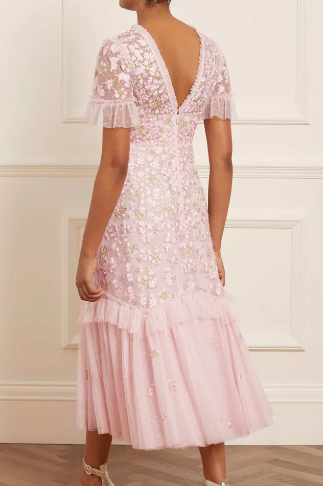 Needle and Thread Evening Primrose Ballerina Dress Pink Women Embroidered Dresses
