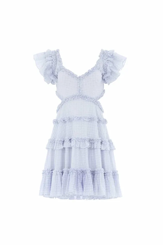 Needle and Thread Gingham Broderie Backless Micro Mini Dress Blue Women Day Dresses Needle and Thread Gingham Broderie Backless Micro Mini Dress Blue Women Day Dresses