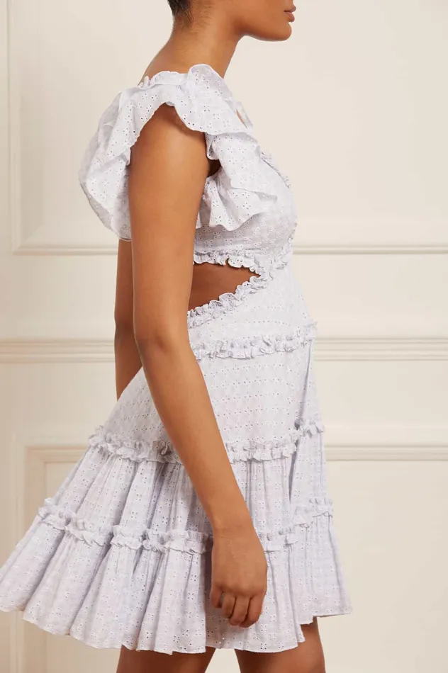 Needle and Thread Gingham Broderie Backless Micro Mini Dress Blue Women Day Dresses Needle and Thread Gingham Broderie Backless Micro Mini Dress Blue Women Day Dresses