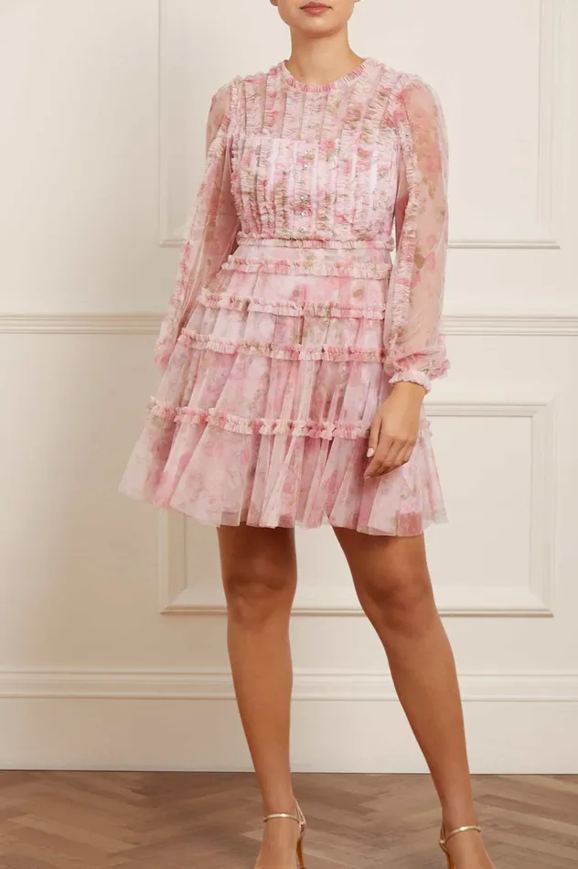 Needle and Thread Rose Bluebell Esme Micro Mini Dress Pink Women Day Dresses
