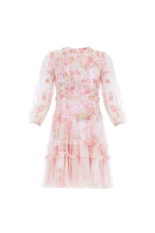 Needle and Thread Rose Bluebell Esme Micro Mini Dress Pink Women Day Dresses