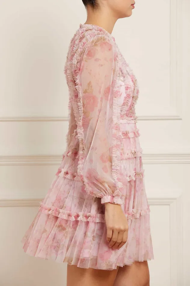 Needle and Thread Rose Bluebell Esme Micro Mini Dress Pink Women Day Dresses