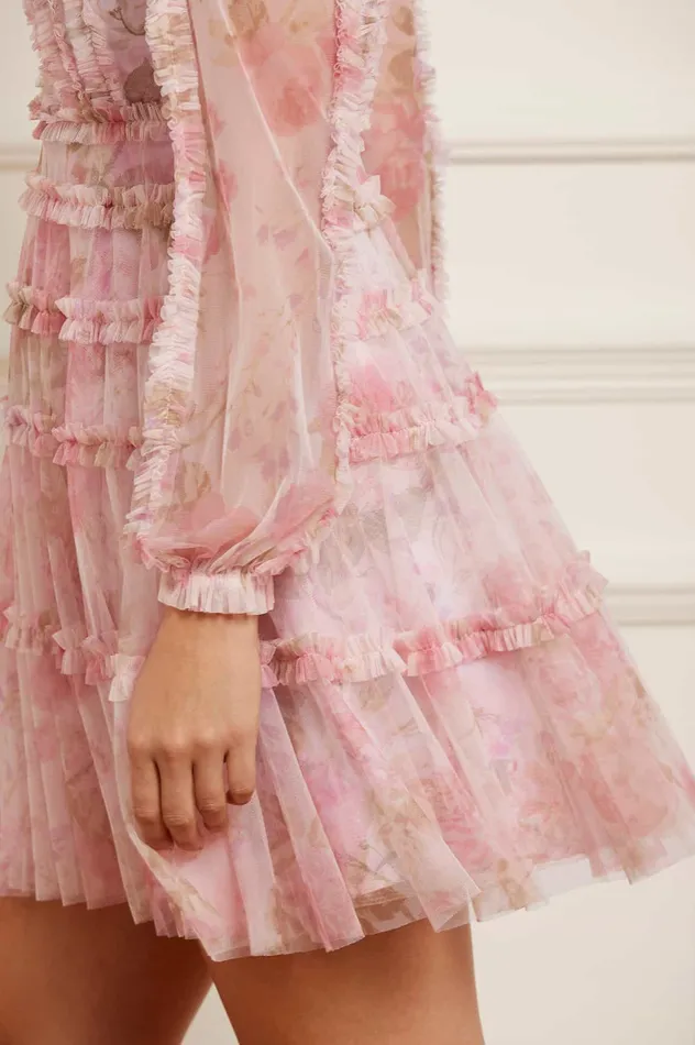 Needle and Thread Rose Bluebell Esme Micro Mini Dress Pink Women Day Dresses