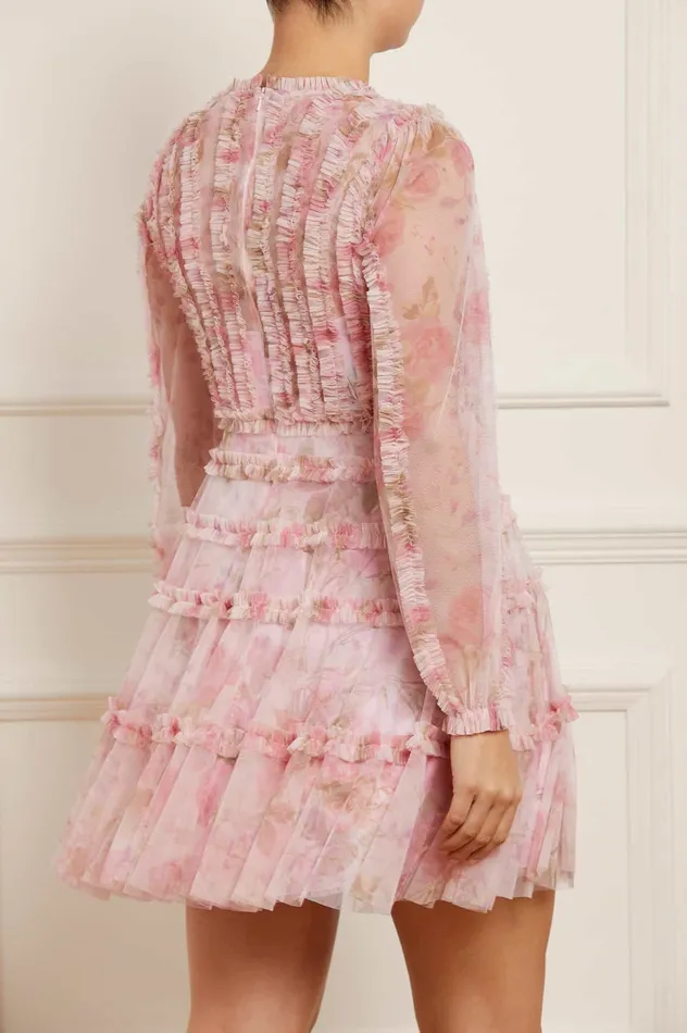 Needle and Thread Rose Bluebell Esme Micro Mini Dress Pink Women Day Dresses
