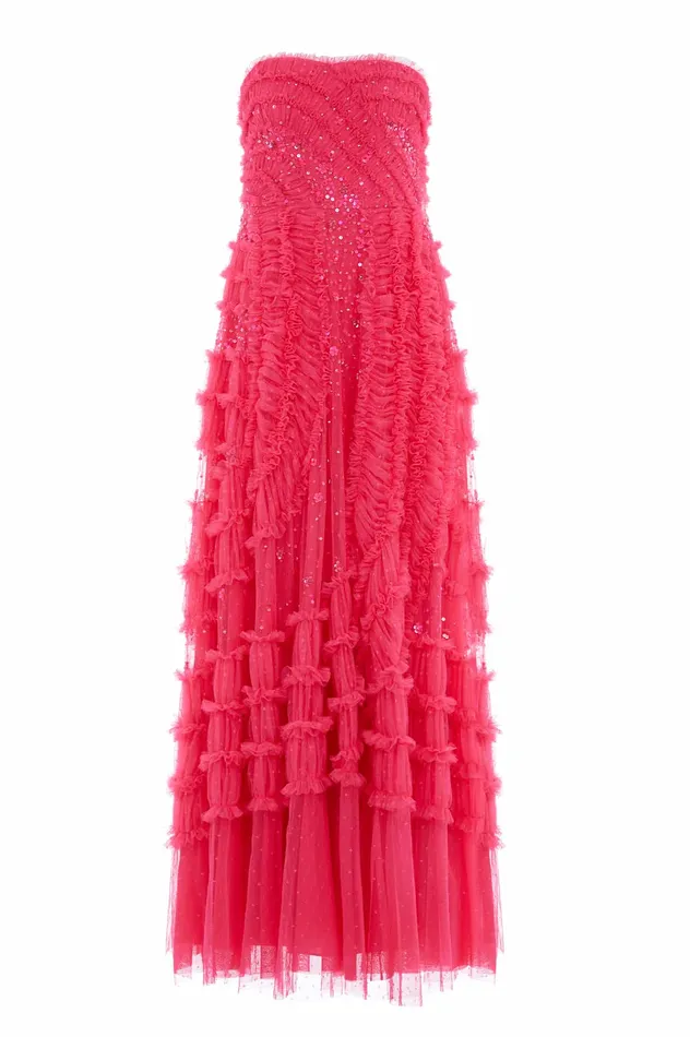 Needle and Thread Violet Shimmer Strapless Gown Pink Women Embellished Dresses Needle and Thread Violet Shimmer Strapless Gown Pink Women Embellished Dresses