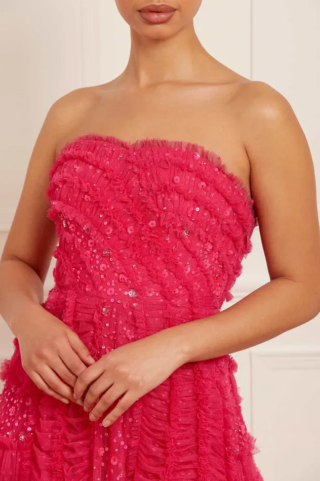 Needle and Thread Violet Shimmer Strapless Gown Pink Women Embellished Dresses Needle and Thread Violet Shimmer Strapless Gown Pink Women Embellished Dresses