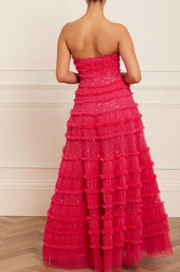 Needle and Thread Violet Shimmer Strapless Gown Pink Women Embellished Dresses Needle and Thread Violet Shimmer Strapless Gown Pink Women Embellished Dresses