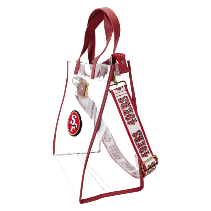 NFL San Francisco 49ers Clear Convertible Backpack and Tote Bag Unisex Loungefly Backpacks