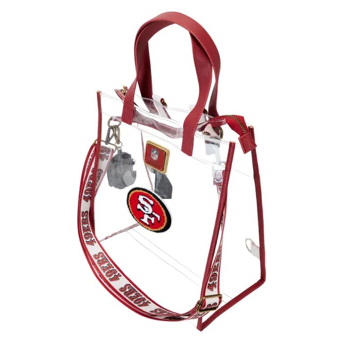 NFL San Francisco 49ers Clear Convertible Backpack and Tote Bag Unisex Loungefly Backpacks