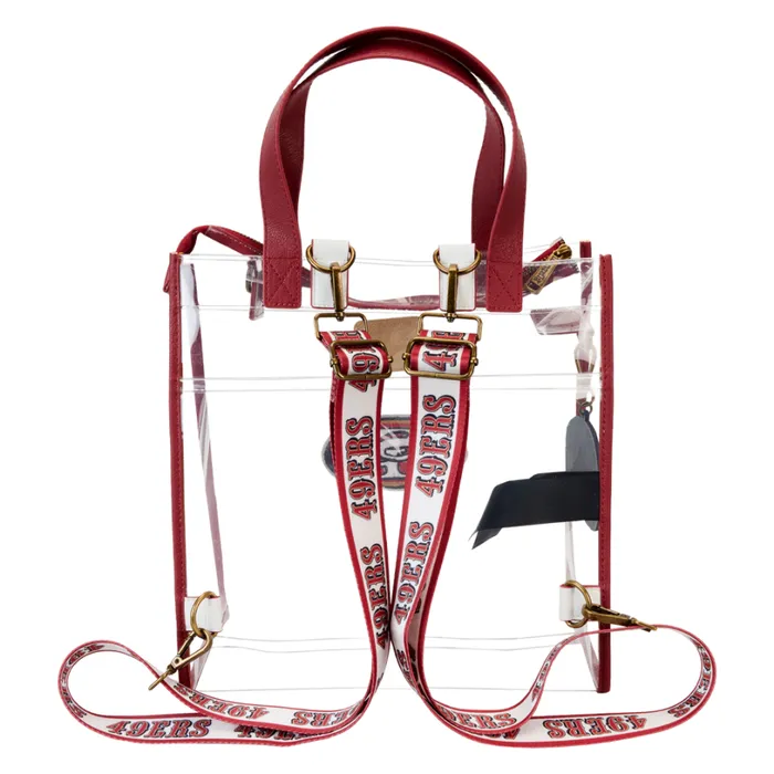 NFL San Francisco 49ers Clear Convertible Backpack and Tote Bag Unisex Loungefly Backpacks
