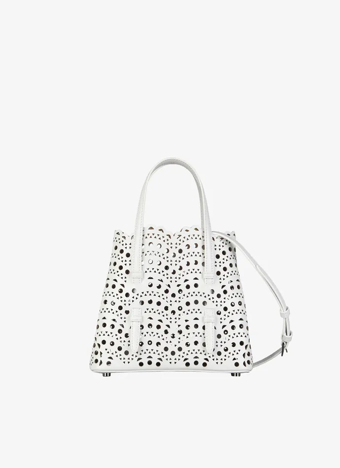 Optic White Mina 20 Bag Vienne Wave Calfskin Women Alaa Le Mina