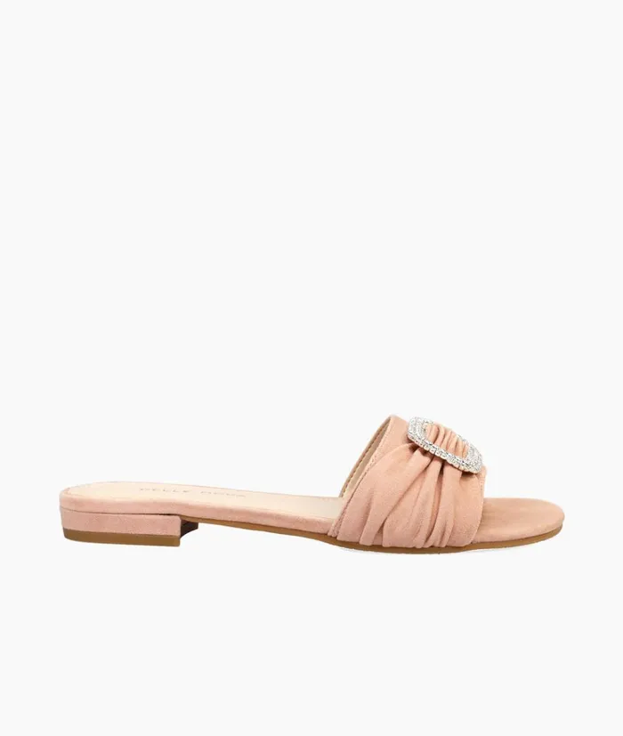 Pelle Moda Besse Slide 8211 Blush Blush Kid Suede Women Sandals