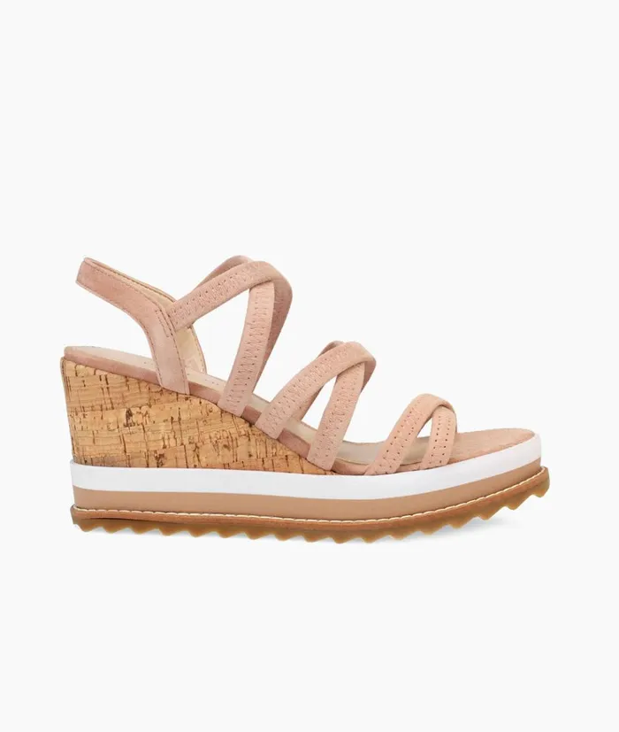 Pelle Moda Meena Wedge 8211 Blush Blush Kid Suede Women Wedges