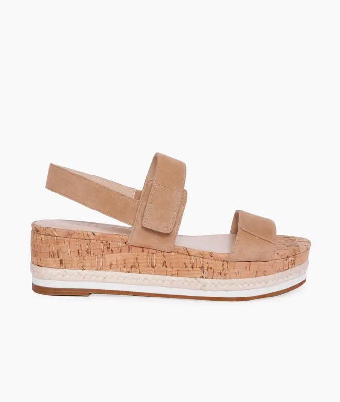Pelle Moda Potter Wedge 8211 Latte Latte Kid Suede Women Sandals