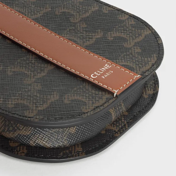 Phone Pouch In Triomphe Canvas And Calfskin Tan Men CELINE TECH ACCESSORIES Phone Pouch In Triomphe Canvas And Calfskin Tan Men CELINE TECH ACCESSORIES