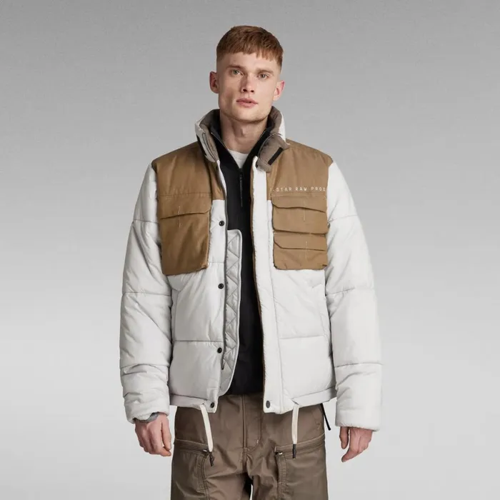 Puffer Jackets Men GStar RAW Attac Utility PM Puffer Cool Grey