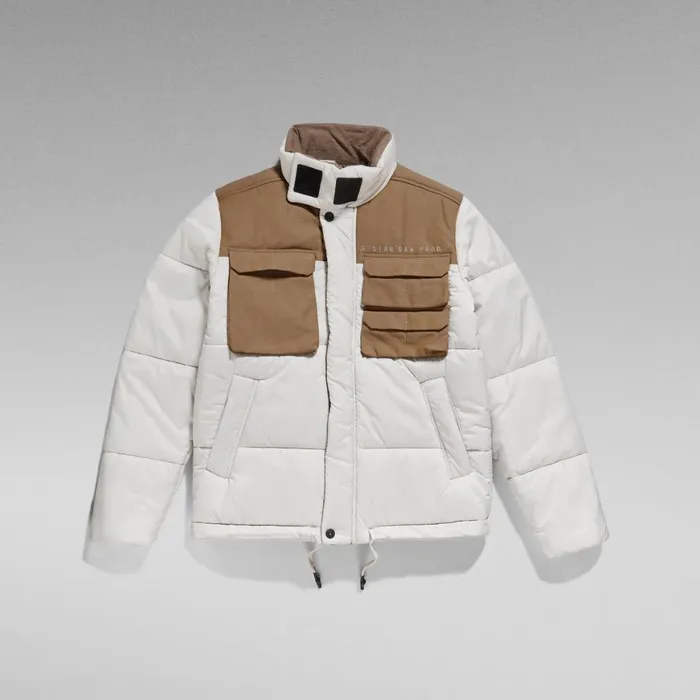 Puffer Jackets Men GStar RAW Attac Utility PM Puffer Cool Grey