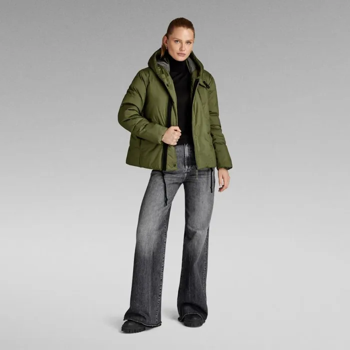 Puffer Jackets Women GStar RAW GWhistler Short Padded Jacket Shadow Olive