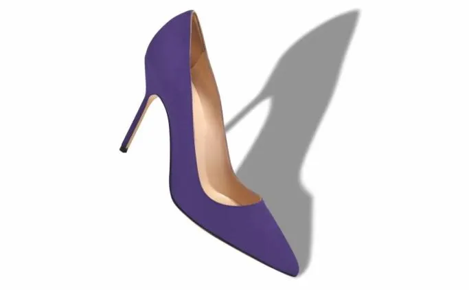 Pumps Women Manolo Blahnik BBPurple Suede Pointed Toe Pumps