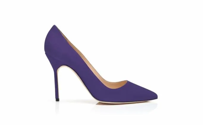 Pumps Women Manolo Blahnik BBPurple Suede Pointed Toe Pumps Pumps Women Manolo Blahnik BBPurple Suede Pointed Toe Pumps