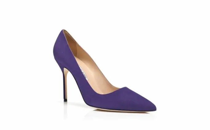 Pumps Women Manolo Blahnik BBPurple Suede Pointed Toe Pumps Pumps Women Manolo Blahnik BBPurple Suede Pointed Toe Pumps