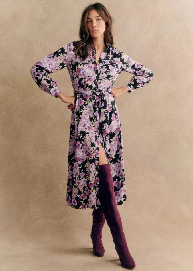 Szane Dresses Womens Lauretta Dress Purple Floral Print