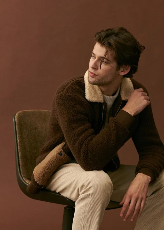 Szane Jackets and Coats Mens Bayers Jacket Ecru Brown