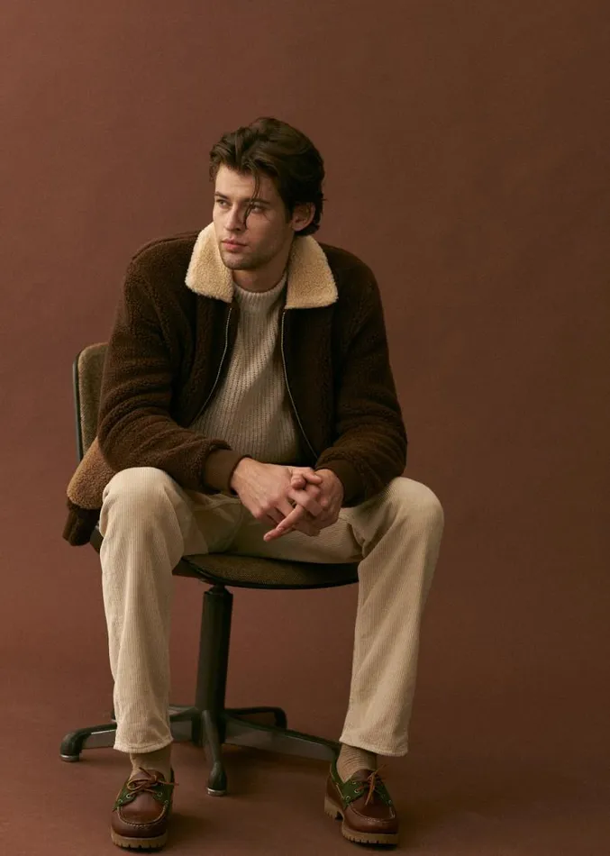 Szane Jackets and Coats Mens Bayers Jacket Ecru Brown
