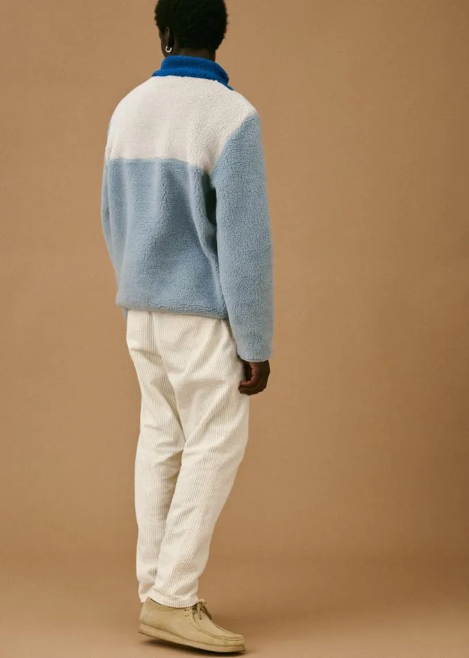 Szane Knitwear Mens Allew SweatShirt Ecru Blue