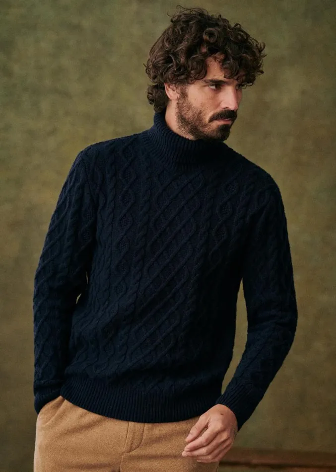 Szane Knitwear Mens Ayden Sweater Navy Blue