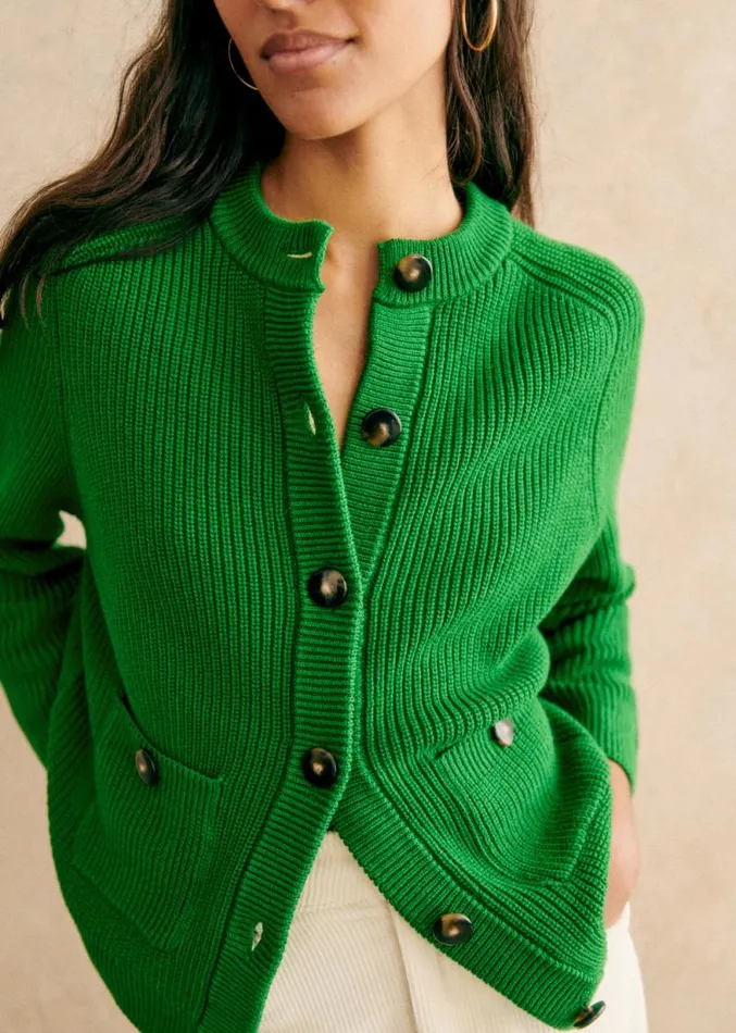 Szane Knitwear Womens Madeline Cardigan Green