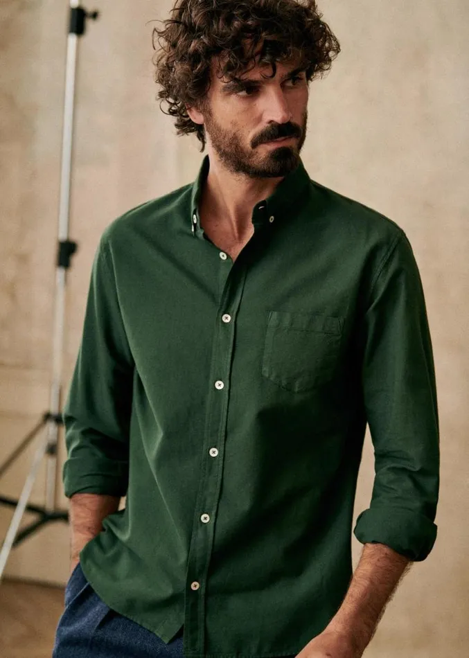 Szane Shirts Mens Oxford Charlie Shirt Green