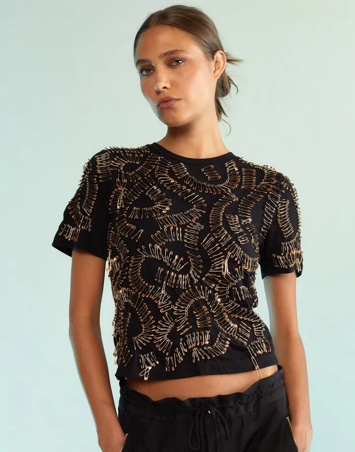 Safety First Tee 8211 Black Women Cynthia Rowley Tops