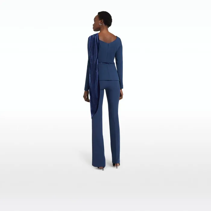 Safiyaa Alexa Ink Blue Trousers Women Trousers