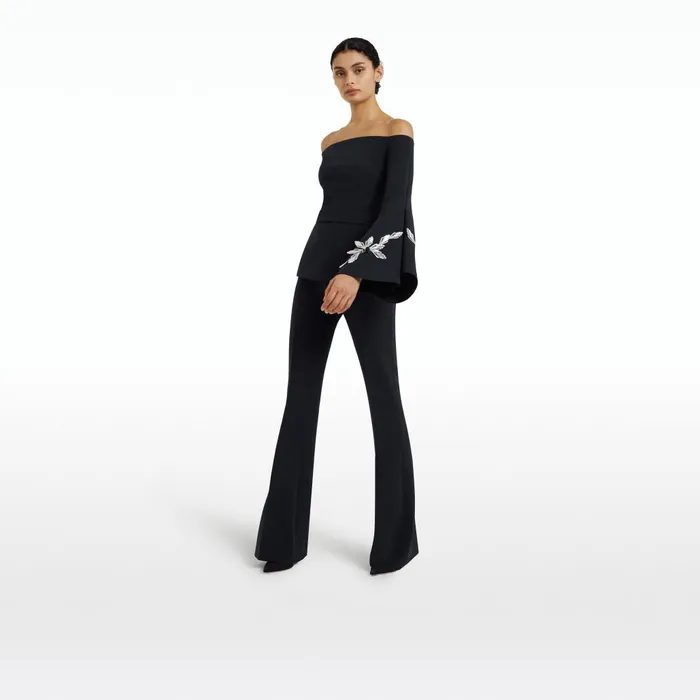 Safiyaa Alexa Midnight Navy Trousers Women Trousers