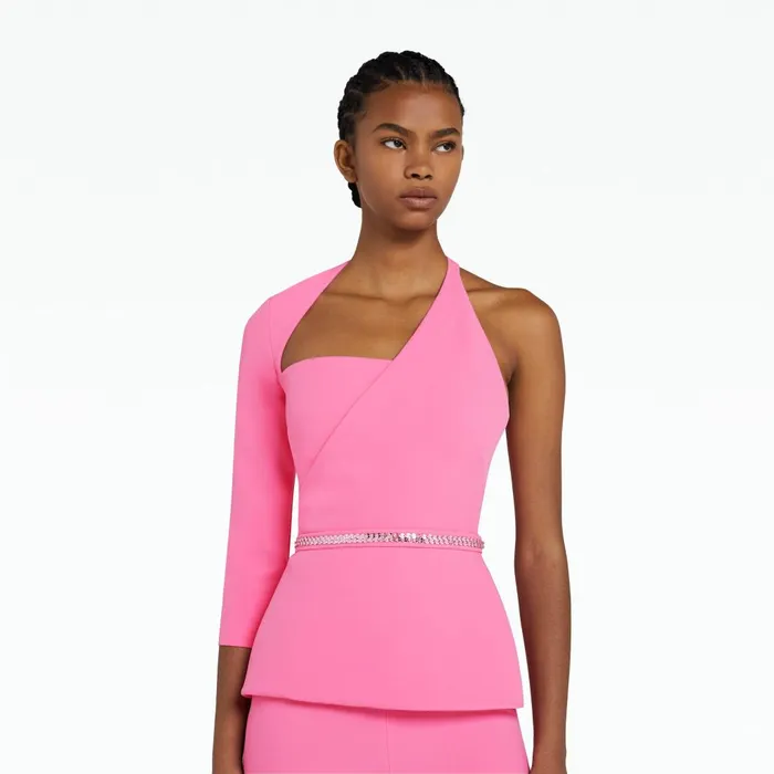 Safiyaa Giustina Aurora Top With Embroidered Belt Women Tops