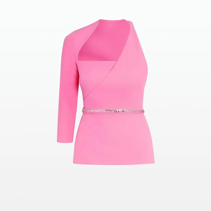 Safiyaa Giustina Aurora Top With Embroidered Belt Women Tops