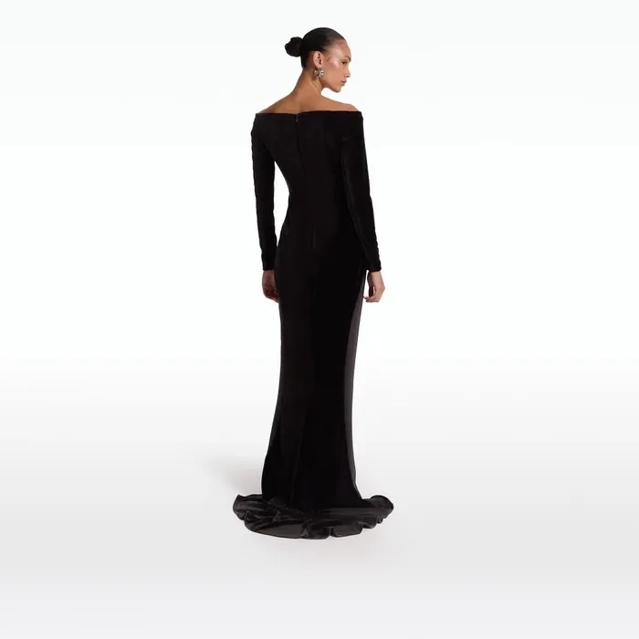 Safiyaa Pazienza Black Long Dress Women Dresses