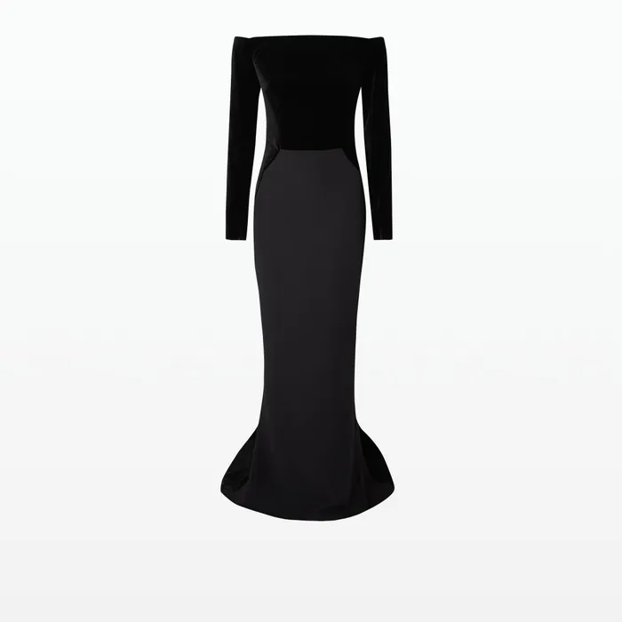 Safiyaa Pazienza Black Long Dress Women Dresses