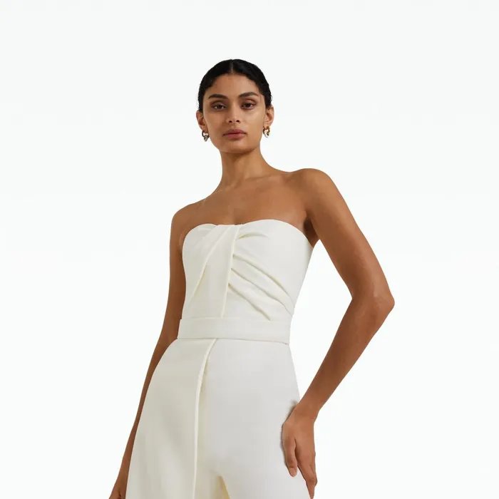 Safiyaa Remi Strapless Jumpsuit Ivory Women Jumpsuits