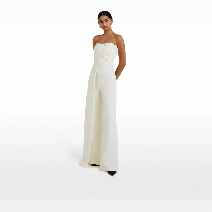 Safiyaa Remi Strapless Jumpsuit Ivory Women Jumpsuits