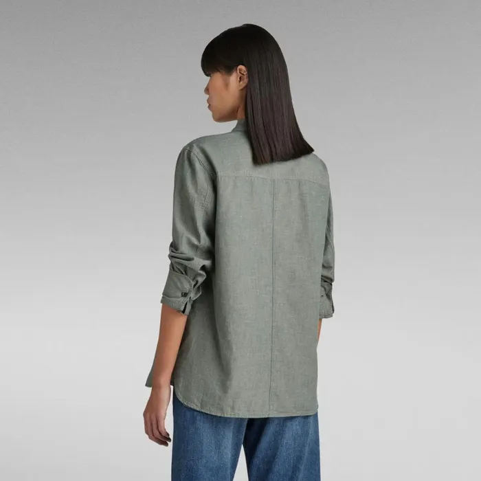 Shirts and Blouses Women GStar RAW Officer Boyfriend Shirt Grey Moss