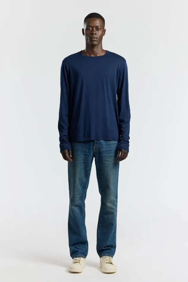 Shirts Men COTTON CITIZEN Classic Crew Long Sleeve Shirt Super Navy