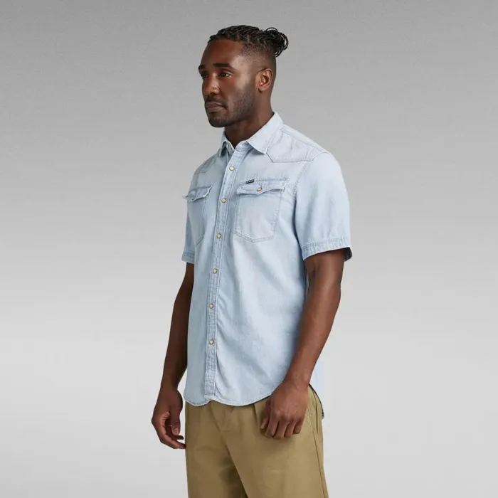 Shirts Men GStar RAW 3301 Slim Denim Shirt Light Aged