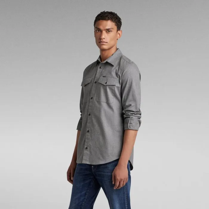 Shirts Men GStar RAW Marine Slim Shirt Basalt Heather